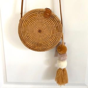 Woven Rattan Crossbody purse NWT